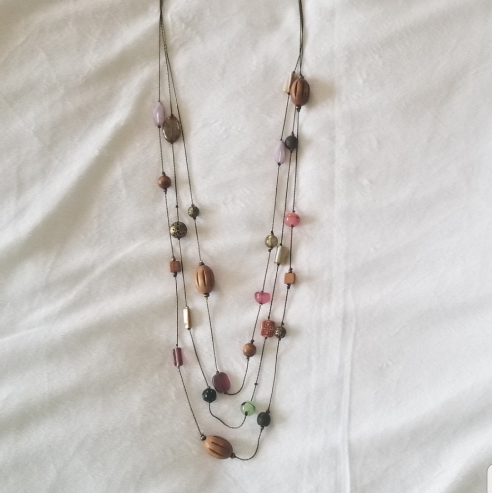 💙 Eclectic beaded opera necklace